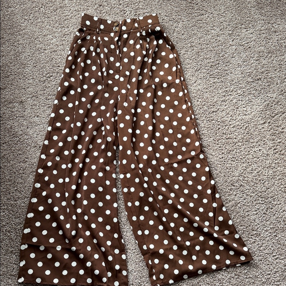 Petal & Pup Brown Polka Dot Ankle Pants